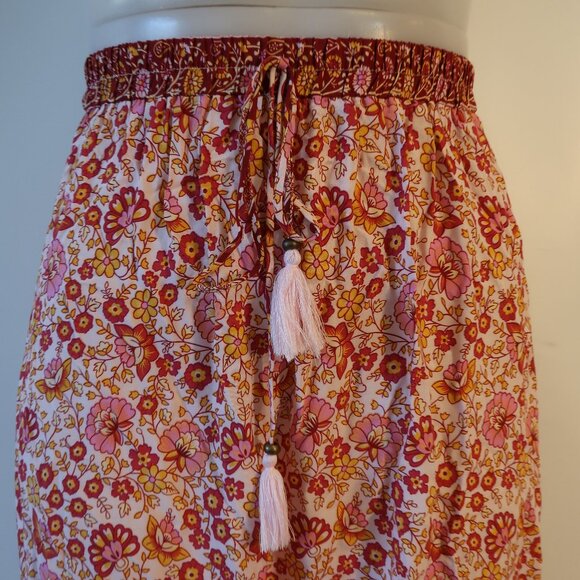 NWT Womens Regina Rosia/Fuxia Red, Pink Floral Maxi Skirt S - Picture 2 of 6